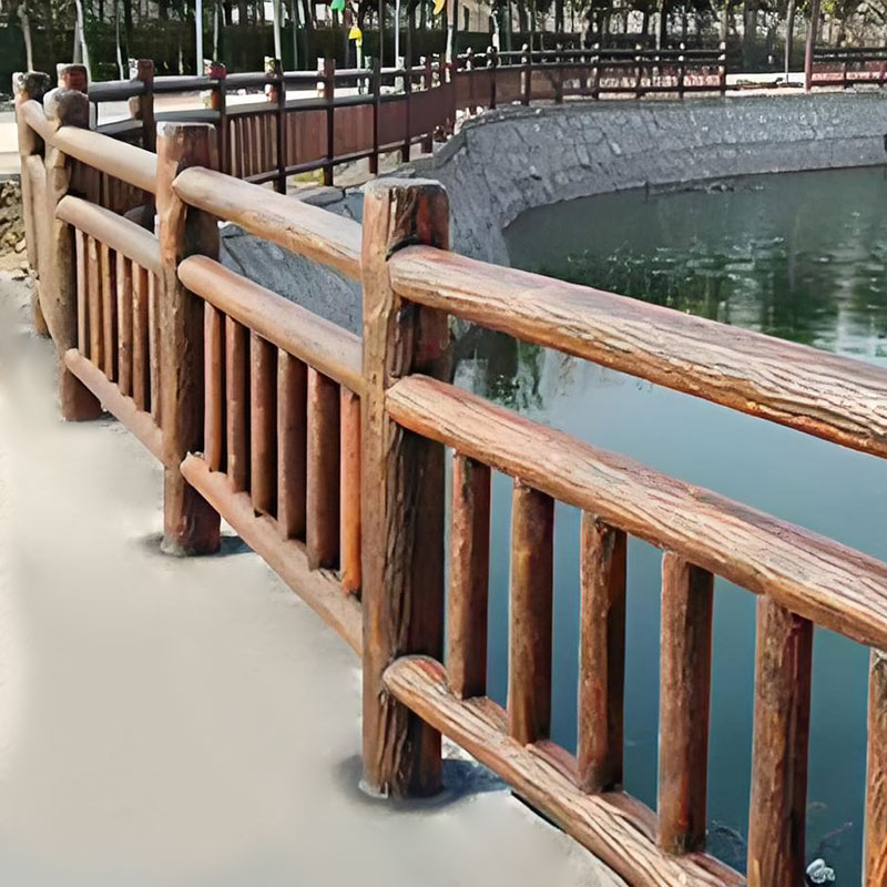 Huwad na kahoy na tulay na guardrail